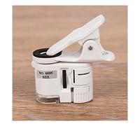 Kit d'accessoires pour microsc Microscope de Clip Universel 6 0X LED Loupe de Bijoux en focalisation avec Clip de téléphone Portable Lames de Microscope (Magnification : 60X)