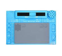 Kit d'accessoires pour microsc Microscope en alliage d'aluminium Microscope fixe Tapis de brasage de base avec support de glissière et porte-tournevis Lames de microscope(Blue)