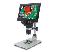 Kit d'accessoires pour microsc Microscope Industriel numérique de 7 Pouces 0-2000x Appareil Photo numérique Lames de Microscope (Color : G1200 with Battery)