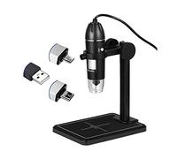 Kit d'accessoires pour microsc Microscope numérique 1600x 8 LED USB Loupe caméra microscope Handheld Stéréo électronique USB Lames de microscope(3in1-1600X-bracket A)