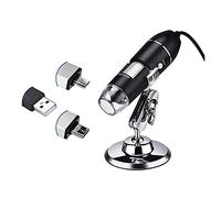 Kit d'accessoires pour microsc Microscope numérique 1600x for souder 3 en 1 USB Microscope électronique avec support de levage Lames de microscope(Silver bracket)