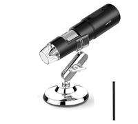 Kit d'accessoires pour microsc Microscope numérique 50-1000X LED USB, caméra Mobile Lames de microscope(Nero)
