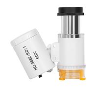 Kit d'accessoires pour microsc Microscope Portable 60x Pocket Mini Loupe Microscope DIRIGÉ Léger Lames de Microscope (Color : White)