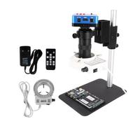 Kit d'accessoires pour microsc Microscope vidéo numérique industriel Zoom 13 0x c- Mont lentille avec une lumière annuelle Lames de microscope(21MP HDMI Set)