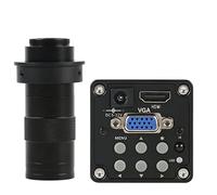 Kit d'accessoires pour microsc Objectif de bâti de la caméra 100X 200X 180X C de microscope vidéo industriel de laboratoire de 14MP 1080P HDMI Lames de microscope(With 150X 40mm,Blue)