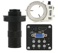 Kit d'accessoires pour microsc Objectif de bâti de la caméra 100X 200X 180X C de microscope vidéo industriel de laboratoire de 14MP 1080P HDMI Lames de microscope(150X 50mm and Light,Blue)