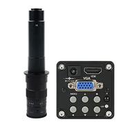 Kit d'accessoires pour microsc Objectif de bâti de la caméra 100X 200X 180X C de microscope vidéo industriel de laboratoire de 14MP 1080P HDMI Lames de microscope(With 300x lens,Red)