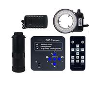 Kit d'accessoires pour microsc Plein HD 38MP 1080P 60fps Logiciel de Mesure de caméra de Microscope vidéo Industriel Lames de Microscope (Color : 38MP with 130X LED)