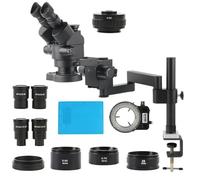 Kit d'accessoires pour microsc Support de bras articulé universel rotatif Microscope stéréo trinoculaire à focale simulée 3,5X-180X, caméra non incluse Lames de microscope
