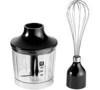 Kit d'Accessoires pour Mixeur Plongeant,2 Pièces : Hachoir et Fouet,Acier Inoxydable/Noir