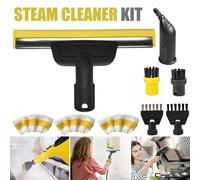 Kit d'accessoires pour nettoyeur vapeur 9 pièces compatible Karcher SC1 SC2 SC3 SC4 SC5, brosse plate ronde, buse incurvée, brosse vapeur manuelle avec housses en tissu, pièces de rechange