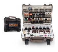 Kit d'accessoires pour outils rotatifs Katerk 420 pièces - embouts 1/8 pouce universels, coffret portable