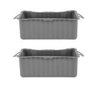 Kit D'accessoires pour Plaque de Cuisson, Bac D'égouttage de Graisse en Silicone pour Gril Blackstone, Réutilisable et écologique, Noir, 2 Pièces (GREY)