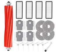 Kit d'accessoires pour Roborock Qrevo S/QRevo Pro/QRevo MaxV/Qrevo Plus Robot Pièces de Rechange 1 Brosse Rouleau Principale, 4 filtres HEPA, 4 serpillères, 6 brosses latérales, 4 Sacs à poussière