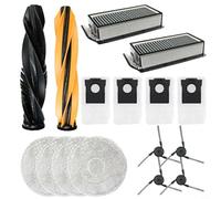 Kit d'accessoires pour robot aspirateur Dream L40s Pro Ultra/L40s Ultra avec 2 brosses principales, 4 brosses latérales, 2 filtres HEPA, 4 sacs à poussière et 4 serpillères en nylon et microfibre pour