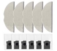 Kit d'accessoires pour robot Mova S20 Ultra Robot Vacuum : chiffon + sac à poussière avec technologie anti-colmatage et étanchéité, 1 jeu (5 chiffons à franges + 6 sacs d'aspirateur)