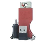 Kit d'accessoires pour Yubikey 5 et Security Key : Étui de Protection YubiCase, Adaptateurs USB, Autocollant - Pack Complet pour Votre YubiKey (Rouge)