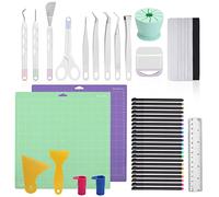 Kit d'Accessoires Ultime pour Cricut Maker & Explore Air - Comprend Outils de Vinyle, Kit de Weeding, Grattoir, Spatule, Collecteur, Tapis de Découpe, Règle & Stylos Fins