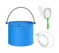 Kit d'acclimatation du Poisson 3 en 1 avec système d'égouttement, Seau Pliable et Filet à Poisson, kit d'acclimatation d'eau Douce salée, boîte d'élevage pour crevettes Frites