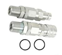 Kit d'accouplement plat à connexion rapide pour pelleteuse 332 333d 50g 60d 328d et chargeuse compacte compatible avec les raccords hydrauliques en métal argenté Kv13884 At312877