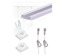 Kit d'accrochage de tableaux au plafond for galerie d'art : rail réglable avec câbles en acier for écoles et musées.(Milk,100cm/39.37 in)