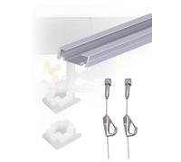 Kit d'accrochage de tableaux au plafond for galerie d'art : rail réglable avec câbles en acier for écoles et musées.(Silver,100cm/39.37 in)