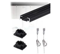 Kit d'accrochage de tableaux au plafond for galerie d'art : rail réglable avec câbles en acier for écoles et musées.(Black,140cm/55.12 in)