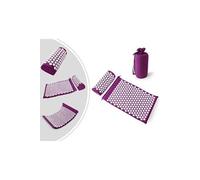 Kit d'Acupression Tapis Coussin de Massage, Coussin de massage d'acupuncture, Comprend tapis+ Oreiller, Pourpre, 64 × 40 × 2,5 cm