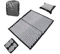Kit d'acupression, tapis, coussin et repose pieds avec sac de transport - Noir Noir G