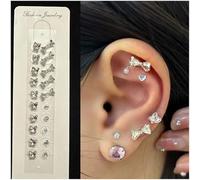 Kit D'Acupuncture à Base de Graines Auriculaires Perles Auriculaires Jetables avec Carte des Points D'Acupuncture pour DéButants Outils de Soulagement du Visage (K)