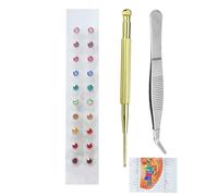 Kit d'Acupuncture à Graines d'Oreilles en Cristal, Autocollants de Massage AcuPoint, Relaxation, Flux d'énergie et Excellente Durabilité pour Soutenir votre beauté (diamants colorés-20pcs)