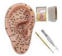 Kit d'acupuncture de graines d'oreille, Kit de semis 'oreille souple comprenant un modèle 7.5 pouces, une pince à épiler, un stylo sonde pour l'acupuncture