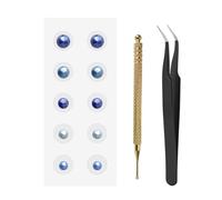 Kit D'acupuncture pour Graines D'oreille,Autocollants Auriculaires,Perles d'oreille sans Aiguilles,Patchs Jetables avec Stylo Sonde D'acupression pour Flux D'énergie, et Soutenir votre Beau (Bleu)