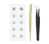 Kit D'acupuncture pour Graines D'oreille,Autocollants Auriculaires,Perles d'oreille sans Aiguilles,Patchs Jetables avec Stylo Sonde D'acupression pour Flux D'énergie, et Soutenir votre Beau (C-Blanc)