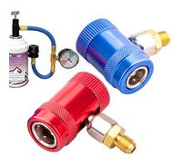 Kit d'adaptateur 1234Yf - Kit de coupleurs rapides R1234Yf, coupleur rapide d'accessoires CA, kit de conversion d'adaptateur 1234Yf à 134A, pression haute et basse réglable pour charge CA de