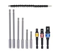 Kit d'adaptateur de boîtier d'impact, 6 rallonges de porte-forets magnétiques, 3 douilles à chocs et tournevis écrou carré