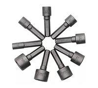 Kit d'adaptateur de boîtier d'impact, Clé à douille, foret, tournevis écrou, manchon adaptateur for vis hexagonale, outils main de 5 13 mm(14 in 1)