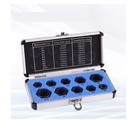 Kit d'adaptateur de boîtier d'impact, Jeu de 10 douilles for écrous et vis, extracteur filetage 9 à 19 mm, boîte outils for perceuse(Short)