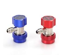 Kit d'adaptateur de coupleur rapide R134a - Connecteurs de recharge CA haute basse pression avec valves rouges pour voiture, camion, SUV, système de conditionnement - Outils d'entretien en métal moulé