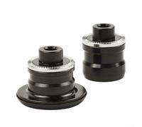 Kit d'adaptateur de moyeu de vélo pour convertir l'essieu avant M9 à 15 mm et arrière M10 à 12 mm avec extrémité en alliage d'aluminium de couleur noire pour VTT (12S x 135 mm)