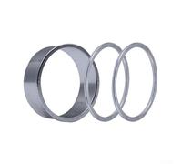 Kit d'adaptateur de pédalier en alliage d'aluminium pour manivelles de broche creuse de 24 mm à 22 mm - Comprend 2 adaptateurs et 4 rondelles de réglage de la chaîne, argent