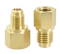 Kit d'adaptateur de réfrigérant HVAC avec évasement femelle SAE de 6,35 mm et 1,27 cm pour valve mâle Acme pour conversion R12 à R134a et R134a à R12, B