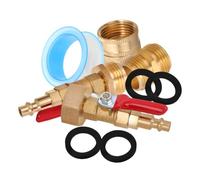 Kit D'adaptateur de Soufflette pour Hivernage Vr, Raccords 1/4 en Cuivre | Filetage Externe et Interne, Rapide avec Valve, pour Tuyau D'arrosage et Système D'arrosage