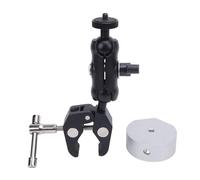 Kit d'adaptateur de support de pince Satellite en alliage d'aluminium, Kit de support de pince réglable pour Mini poteau de camping-car, support de Yacht (Adaptateur Argent)