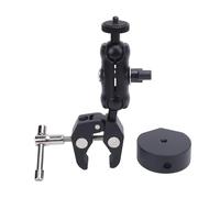 Kit d'adaptateur de support de pince Satellite en alliage d'aluminium, Kit de support de pince réglable pour Mini poteau de camping-car, support de Yacht (Adaptateur noir)
