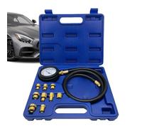 Kit d'adaptateur de testeur de compression, kit de testeur de compression cylindre | Détecteur de pression du moteur à huile,Plage à double échelle avec tuyaux à longue portée, boîtier, outil de diagn