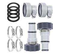 Kit d'adaptateur de tuyau de piscine - Adaptateur de conversion de type B avec rondelle de serrage, pièces de rechange générales pour piscines hors sol, convient aux tuyaux de 3,2 cm et 3,8 cm