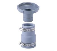 Kit d'adaptateur de tuyau de piscine pour tuyau de 3,2 cm à 3,8 cm - Connecteur de pompe de piscine avec colliers de serrage - Adaptateur de tuyau de rechange pour Intex/Bestway/Hayward (1 lot)