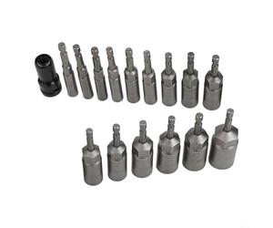 Kit d'adaptateur hexagonal flexible au design innovant comprenant un total de quinze douilles allant de la taille (5, 5, 19 mm)