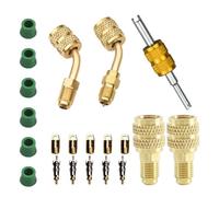 Kit d'adaptateur Mini Split R410A de 5/16" à 1/4" pour outils de climatisation avec coupleurs en laiton droits à 45 degrés, extracteur de noyau de valve et joints
